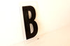 Vintage Industrial Marquee Sign Letter "B", Black on Clear Acrylic, 10" tall (c.1970s) - thirdshift