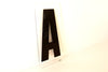 Vintage Industrial Marquee Sign Letter "A", Black on Clear Acrylic, 10" tall (c.1970s) - thirdshift