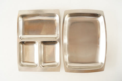 Vintage Selandia Stainless Steel Serving Trays (c.1960s) - thirdshift