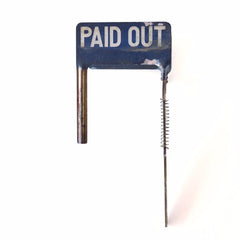 Vintage Cash Register Price Flag, PAID OUT (c.1920s) - thirdshift