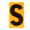 Vintage Industrial Marquee Sign Letter "S", Black on Yellow Flexible Plastic, 7" tall (c.1970s) - thirdshift