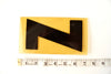 Vintage Industrial Marquee Sign Letter "Z", Black on Yellow Flexible Plastic, 7" tall (c.1970s) - thirdshift