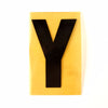 Vintage Industrial Marquee Sign Letter "Y", Black on Yellow Flexible Plastic, 7" tall (c.1970s) - thirdshift