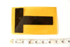 Vintage Industrial Marquee Sign Letter "T", Black on Yellow Flexible Plastic, 7" tall (c.1970s) - thirdshift
