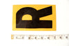 Vintage Industrial Marquee Sign Letter "R", Black on Yellow Flexible Plastic, 7" tall (c.1970s) - thirdshift