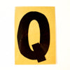 Vintage Industrial Marquee Sign Letter "Q", Black on Yellow Flexible Plastic, 7" tall (c.1970s) - thirdshift