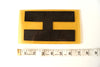 Vintage Industrial Marquee Sign Letter "H", Black on Yellow Flexible Plastic, 7" tall (c.1970s) - thirdshift