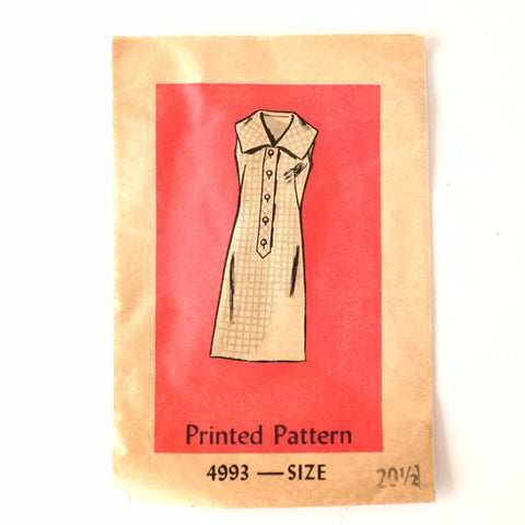 Vintage Ladies' Sleeveless Dress by Anne Adams Pattern 4993, Size 20-1/2 (c.1960s) - thirdshift