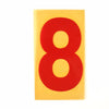 Vintage Industrial Marquee Sign Number "8", Red Yellow Flexible Plastic, 7" (c.1970s) - thirdshift