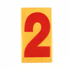 Vintage Industrial Marquee Sign Number "2", Red Yellow Flexible Plastic, 7" (c.1970s) - thirdshift