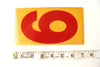 Vintage Industrial Marquee Sign Number "6", Red Yellow Flexible Plastic, 7" (c.1970s) - thirdshift