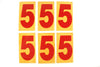 Vintage Industrial Marquee Sign Number "5", Red Yellow Flexible Plastic, 7" (c.1970s) - thirdshift