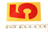 Vintage Industrial Marquee Sign Number "5", Red Yellow Flexible Plastic, 7" (c.1970s) - thirdshift