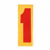 Vintage Industrial Marquee Sign Number "1", Red Yellow Flexible Plastic, 7" (c.1970s) - thirdshift