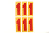 Vintage Industrial Marquee Sign Number "1", Red Yellow Flexible Plastic, 7" (c.1970s) - thirdshift