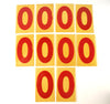 Vintage Industrial Marquee Sign Number "0", Red Yellow Flexible Plastic, 7" (c.1970s) - thirdshift