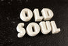 Vintage White Ceramic Push Pins "OLD SOUL" (c.1940s) - thirdshift