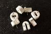 Vintage White Ceramic Push Pins "OLD SOUL" (c.1940s) - thirdshift