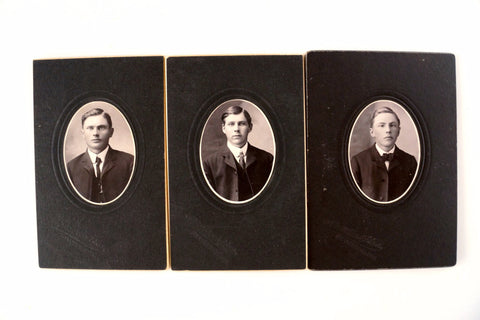 Antique Photographs of 3 Young Brothers in Black and White from Grantsburg WI (c.1890s) - thirdshift