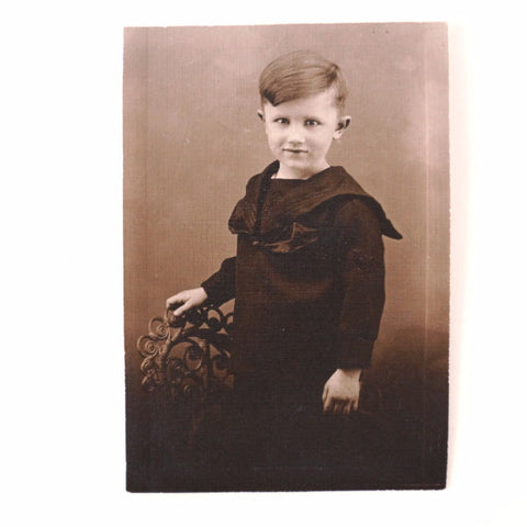 Antique Photograph of Young Boy in Black and White (c.1890s) - thirdshift