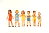 Vintage Paper Doll Children "Janey, Peggy, Pam, Jimmy, Tommy, Ted" 47 pieces (c.1940s) - thirdshift