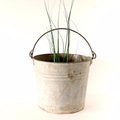 Vintage Galvanized Metal Pail with Handle, 9 inches deep (c.1930s) - thirdshift