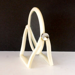 Vintage Double-Sided Celluloid Make Up Mirror with Stand by Fuller (c.1920s) - thirdshift