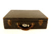 Vintage Black Hard Sided / Hardboard Storage Case with Leather Handle (c.1930s) - thirdshift