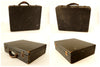 Vintage Black Hard Sided / Hardboard Storage Case with Leather Handle (c.1930s) - thirdshift