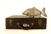 Vintage Black Hard Sided / Hardboard Storage Case with Leather Handle (c.1930s) - thirdshift