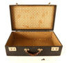 Vintage Black Hard Sided Storage Case with Leather Handle and Key (c.1930s) - thirdshift