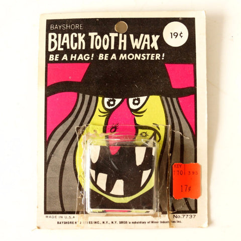 Vintage Black Tooth Wax, Halloween Costume Collectible in Original Package (c.1970s) - thirdshift