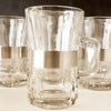 Vintage Beverage Mugs with Handles and Brushed Steel Band, Set of 8 (c.1950s) - thirdshift