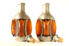 Vintage Amber and Pewter Decanters, Royal Holland Daalderop, Set of 2 (c.1930s) - thirdshift