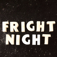 Vintage White Ceramic Push Pins "FRIGHT NIGHT" (c.1940s) - thirdshift