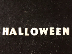 Vintage White Ceramic Push Pins "HALLOWEEN" (c.1940s) - thirdshift