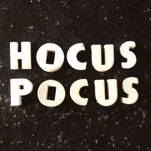 Vintage White Ceramic Push Pins "HOCUS POCUS" (c.1940s) - thirdshift