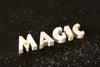 Vintage White Ceramic Push Pins "MAGIC" (c.1940s) - thirdshift