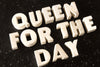 Vintage White Ceramic Push Pins "Queen For The Day" (c.1940s) - thirdshift