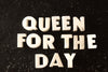 Vintage White Ceramic Push Pins "Queen For The Day" (c.1940s) - thirdshift