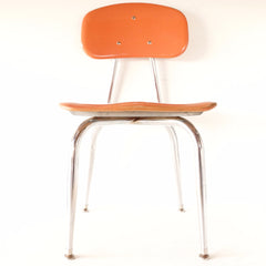 Vintage School Chair, Chrome and Orange Composite, C.F. Church Corex N1 (c.1950s) - thirdshift