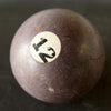 Vintage / Antique Clay Billiard Ball Purple Number 12, Standard Pool Ball Size (c.1910s) - thirdshift