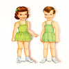 Vintage Paper Doll "Polly" and "Peter" with Clothing (c.1950s) - thirdshift