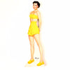 Vintage Wood Paper Doll "Margie" with Clothing, made by Whitman (c.1940s) - thirdshift