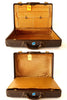 Vintage Large Suitcase in Dark Brown Textured Leather  (c.1940s) - thirdshift