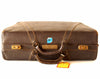Vintage Large Suitcase in Dark Brown Textured Leather  (c.1940s) - thirdshift