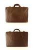 Vintage Large Suitcase in Dark Brown Textured Leather  (c.1940s) - thirdshift