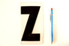 Vintage Industrial Marquee Sign Letter "Z", Black on Clear Thick Acrylic, 7" tall (c.1970s) - thirdshift