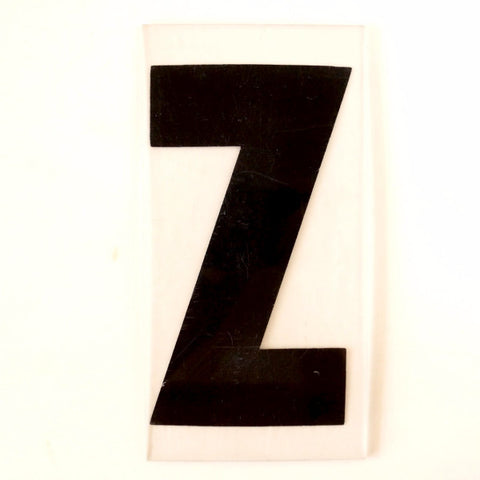Vintage Industrial Marquee Sign Letter "Z", Black on Clear Thick Acrylic, 7" tall (c.1970s) - thirdshift