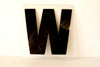 Vintage Industrial Marquee Sign Letter "W", Black on Clear Thick Acrylic, 7" tall (c.1970s) - thirdshift